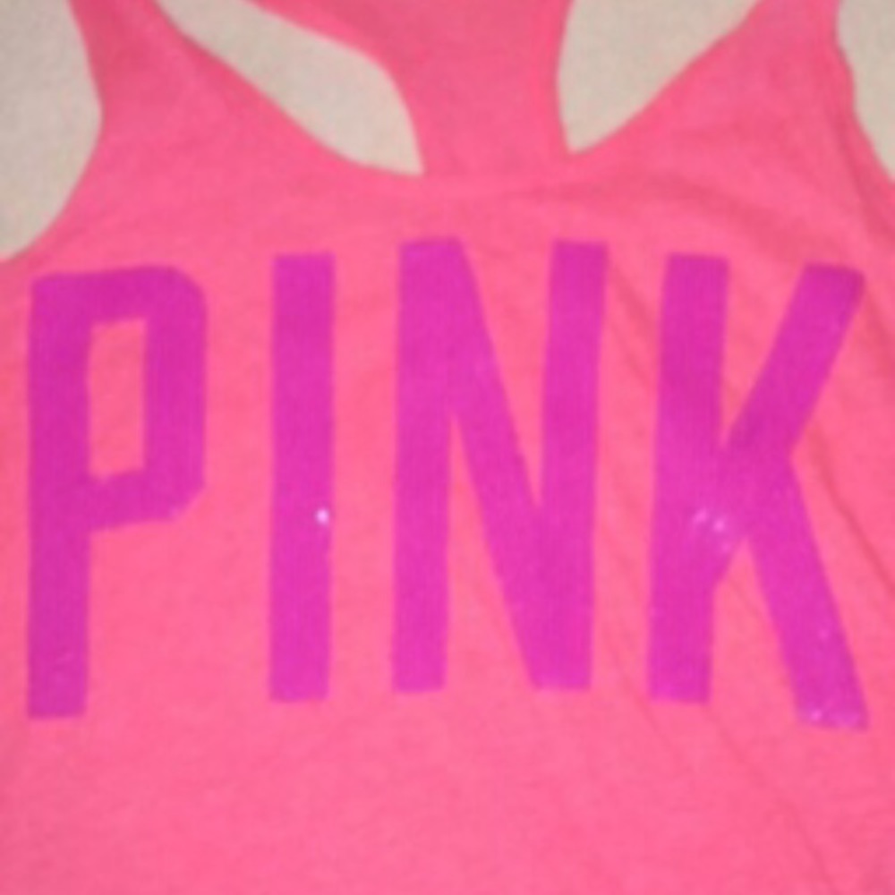 Bling racer back vs pink top